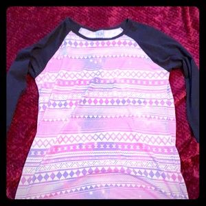 Multi colored pink Tribal patterned muscle shirt